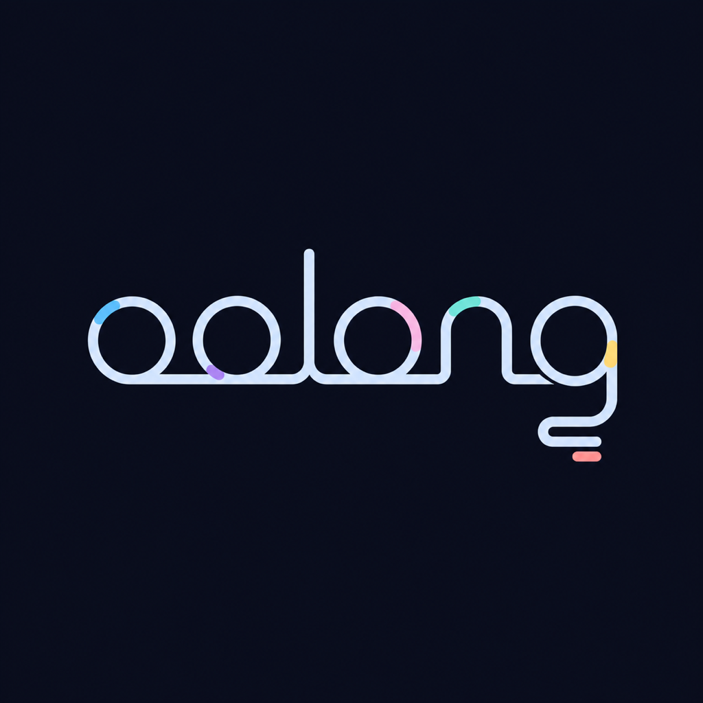 Oolong wordmark with flowing terminal chunks